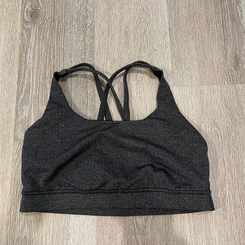 Lululemon energy sports bra, heathered grey, size 8